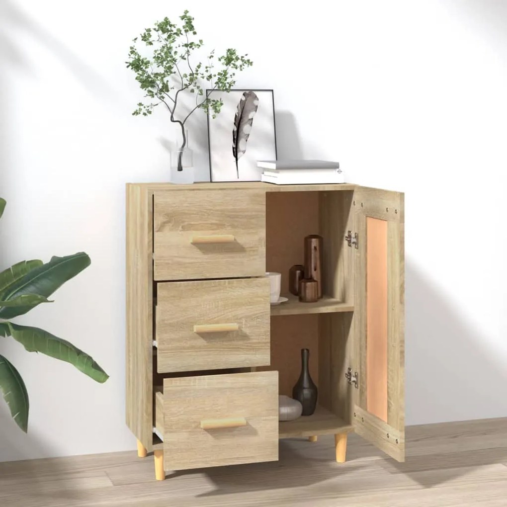 Credenza rovere sonoma 69,5x34x90 cm in legno multistrato