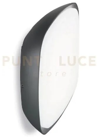 Ges090- plafoniera alluminio grigio antracite ip65 a led 4000k 2000...