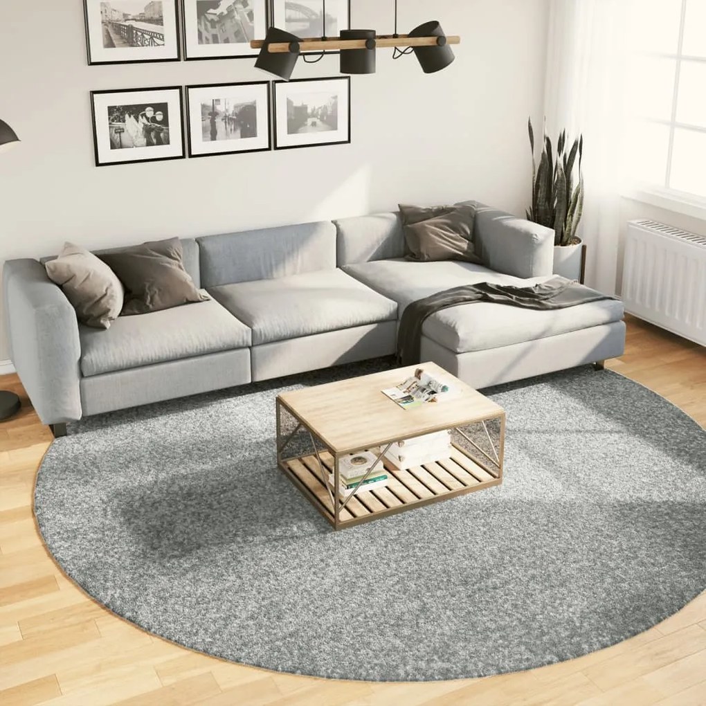 Tappeto Shaggy Pamplona A Pelo Lungo Moderno Verde Ø 280 Cm /