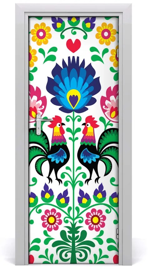 Poster adesivo per porta Modello etnico 85x205 cm
