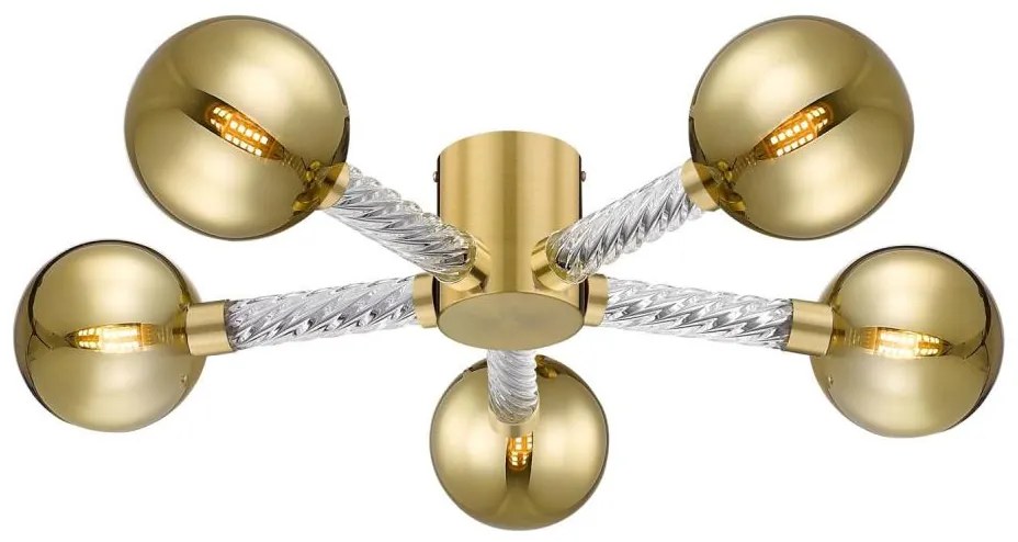 Zuma Line C0583-05C-2GHF - Lampadario a plafone MIDA 5xG9/6W/230V ottone