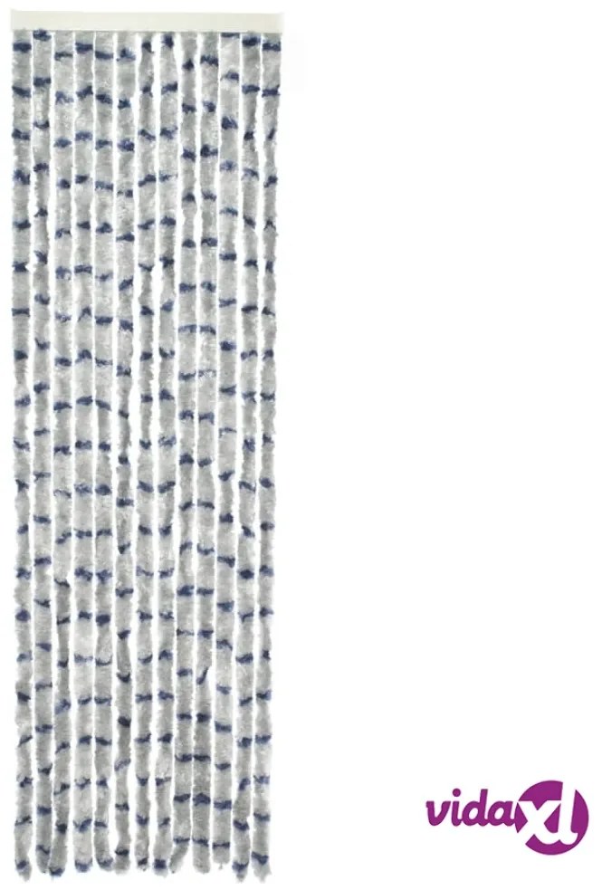 Travellife Zanzariera da Porta Chenille Stripe 185x56 cm Grigia e Blu
