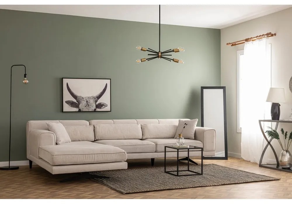 Divano angolare beige chiaro, angolo sinistro Jivago - Artie