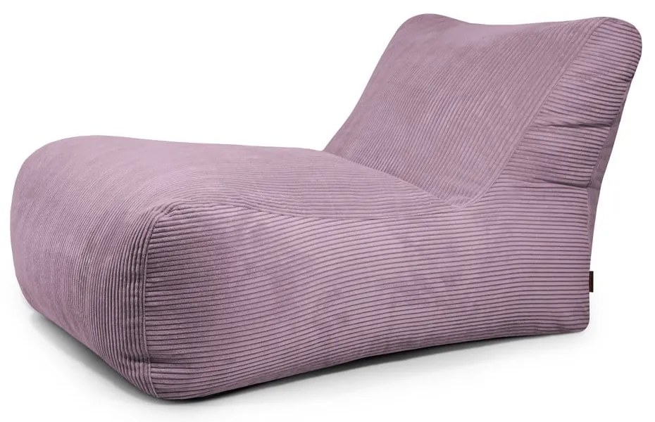 Puof a sacco viola con rivestimento in velluto a coste Lounge 100 – SLOWDOWN