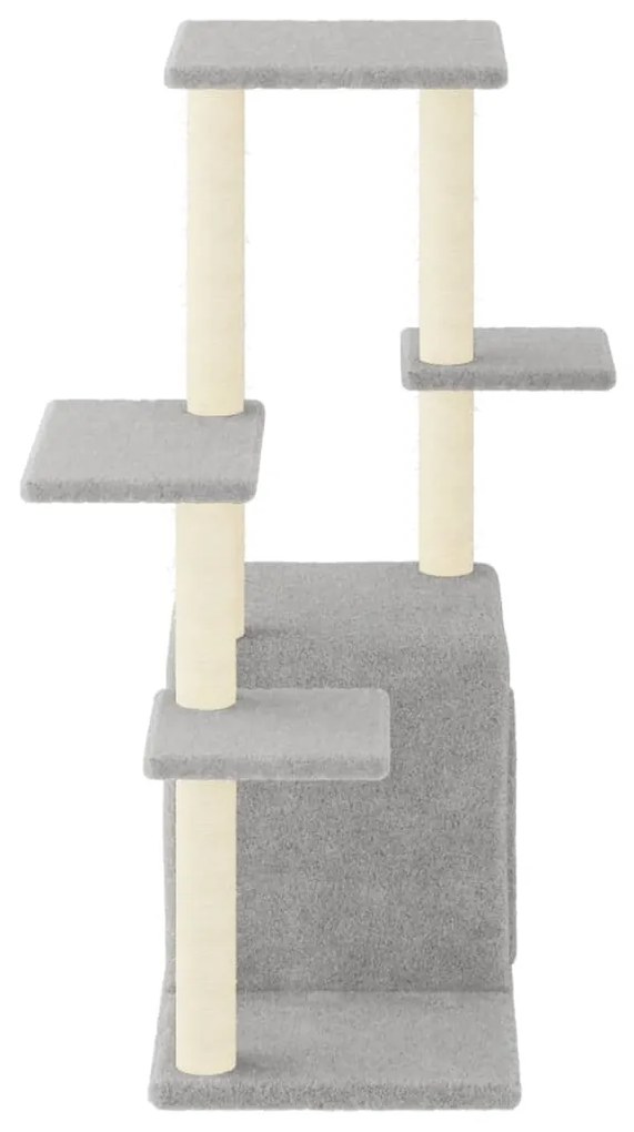 Albero per gatti con tiragraffi in sisal grigio chiaro 97,5 cm