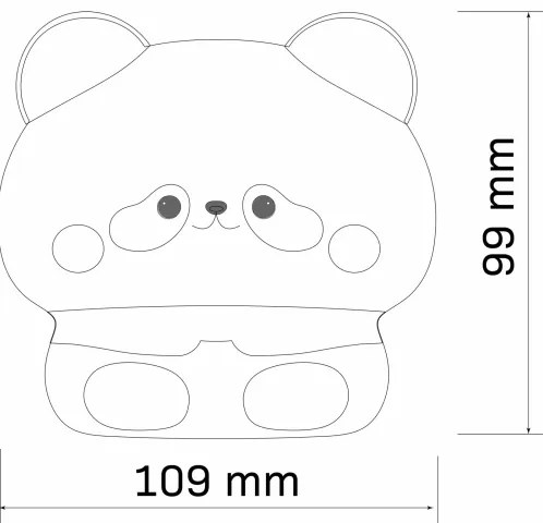 Lampada a LED dimmerabile per bambini PANDA LED/2W/3,7V 1200 mAh