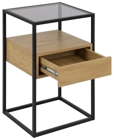 Comodino ZEIN rovere/nero