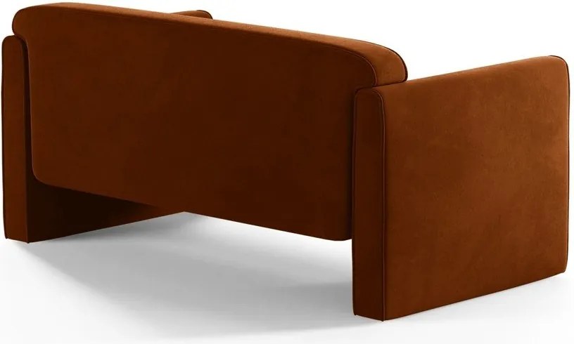 Divano color terracotta con rivestimento in velluto 140 cm Abby – Micadoni