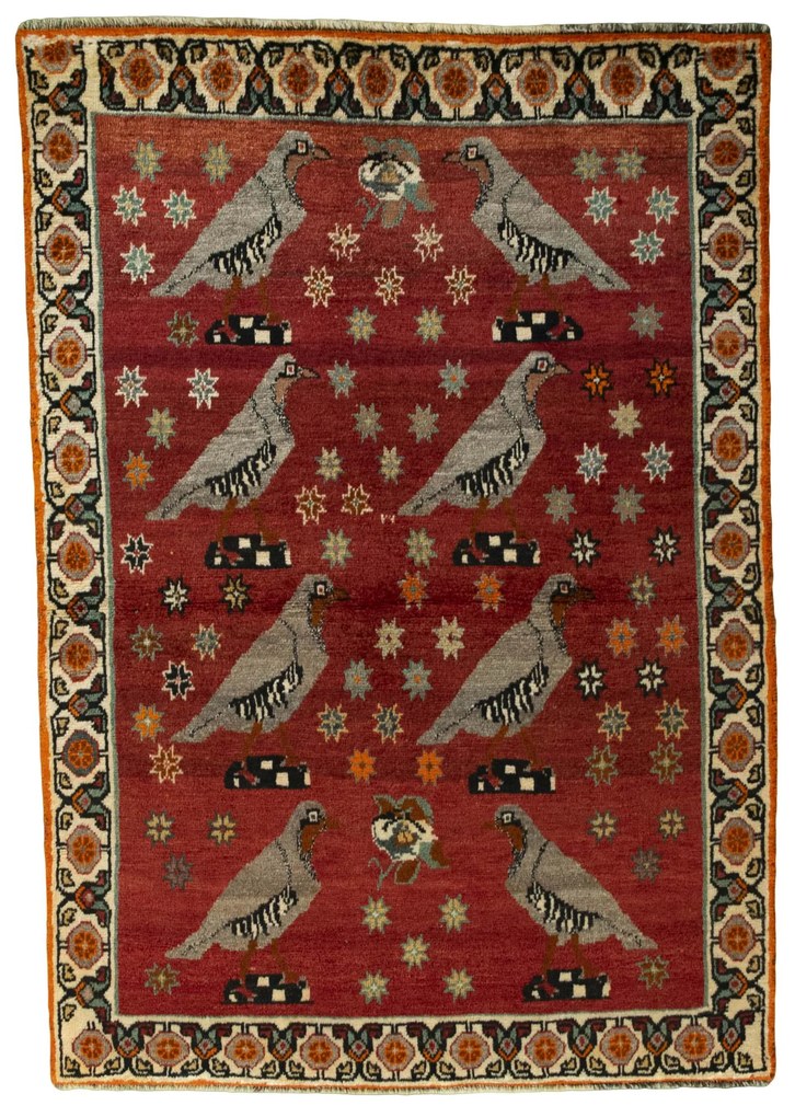 Gabbeh Tappeto persiano 120 x 170 Rosso (Iran) Annodato A Mano