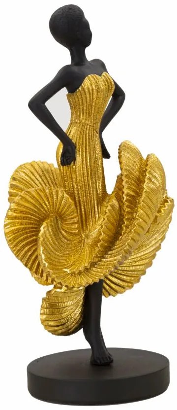 Statuetta Ballerina Elegante in Oro 16,5x15x36 cm