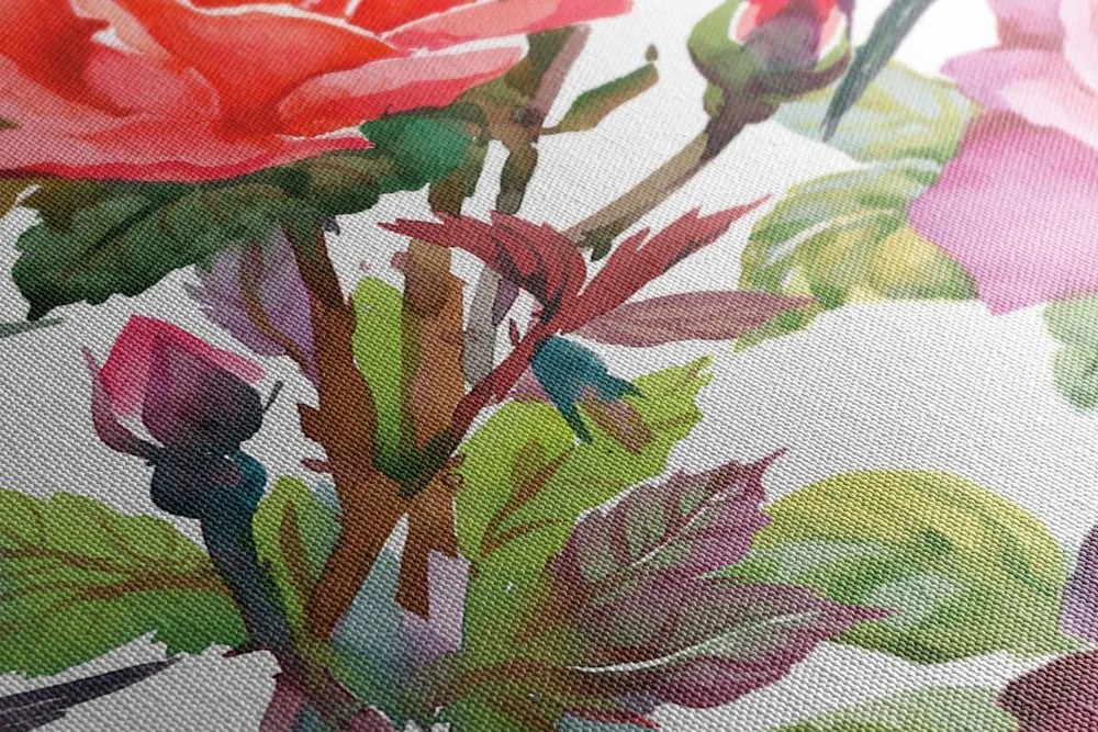 Quadro su tela – Colibrì con fiori