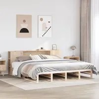 Letto Libreria senza Materasso 180x200 cm Legno Massello 3323884