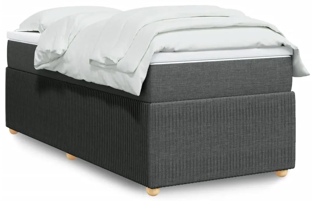 Giroletto A Molle Con Materasso Grigio Scuro 90x190 Cm Tessuto /