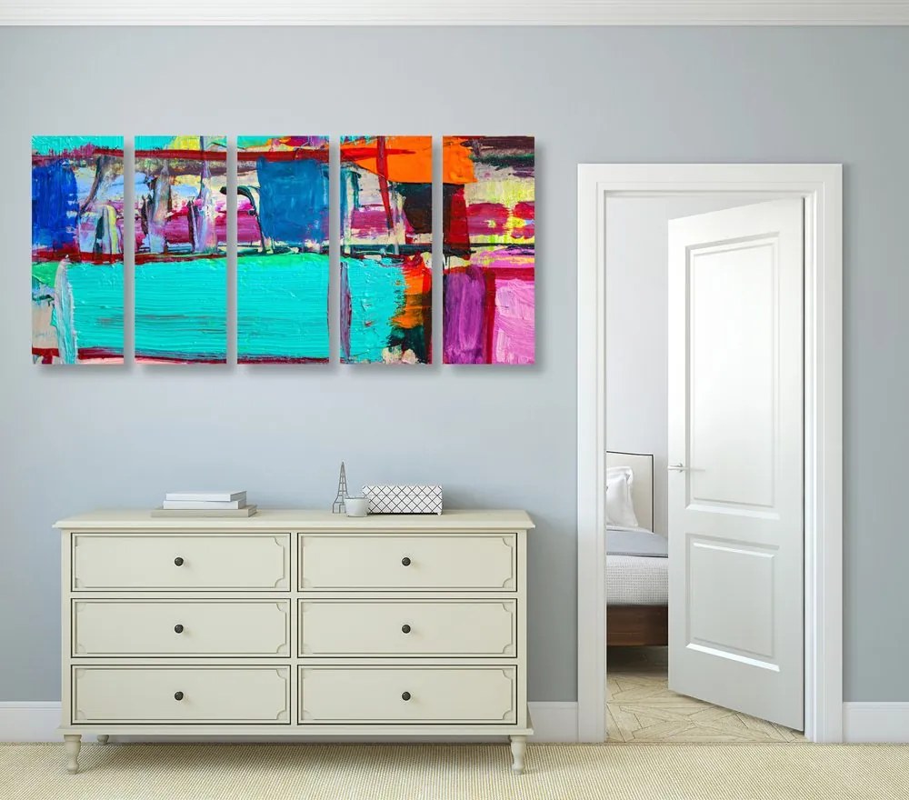 Quadri 5 pezzi – Pittura astratta