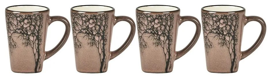 Tazze da espresso in gres rosa chiaro in set da 4 100 ml Hela - Villa Collection