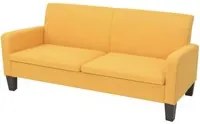 Divano a 3 Posti 180x65x76 cm Giallo 244713