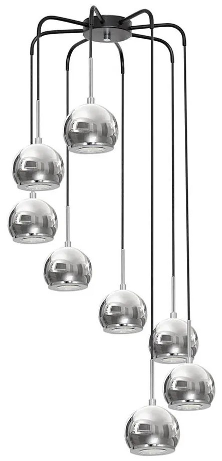 Lampadario GERD 8xGU10/8W/230V cromo lucido