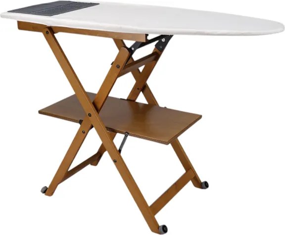 Asse da stiro in legno di faggio richiudibile con ruote - REVI Tabacco