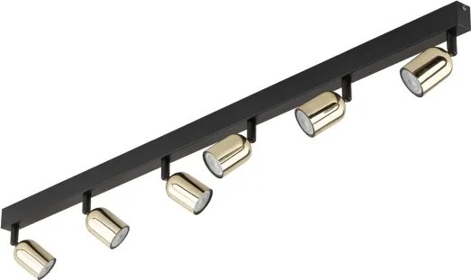 Faretto LED TOP 6xGU10/10W/230V nero/oro
