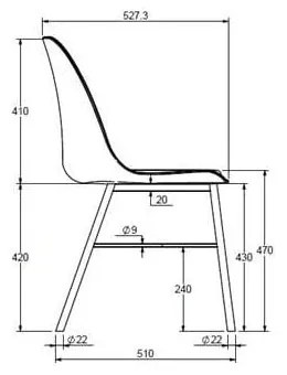 Sedia da pranzo gialla Whistler - Unique Furniture