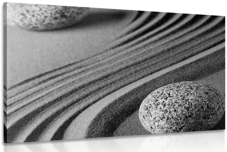 Quadro su tela – Pietre Yin e Yang in bianco e nero