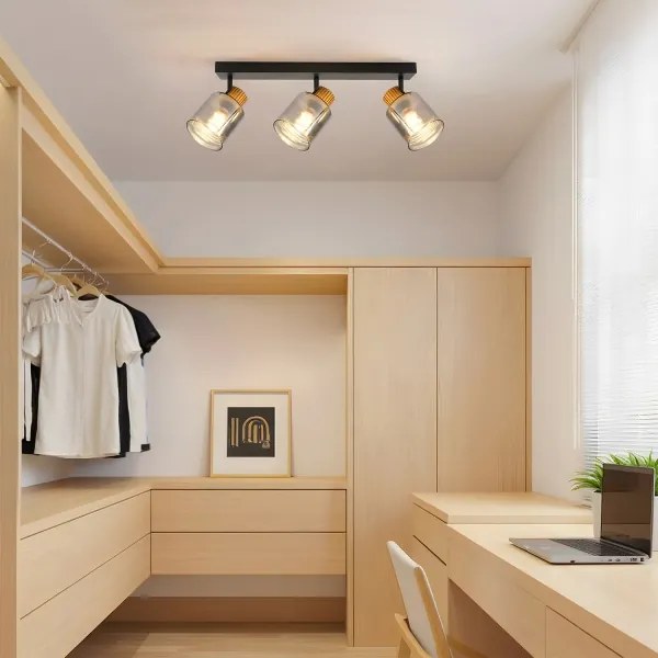 Brilagi - Faretto HYGGE 3xE14/15W/230V nero/fumé