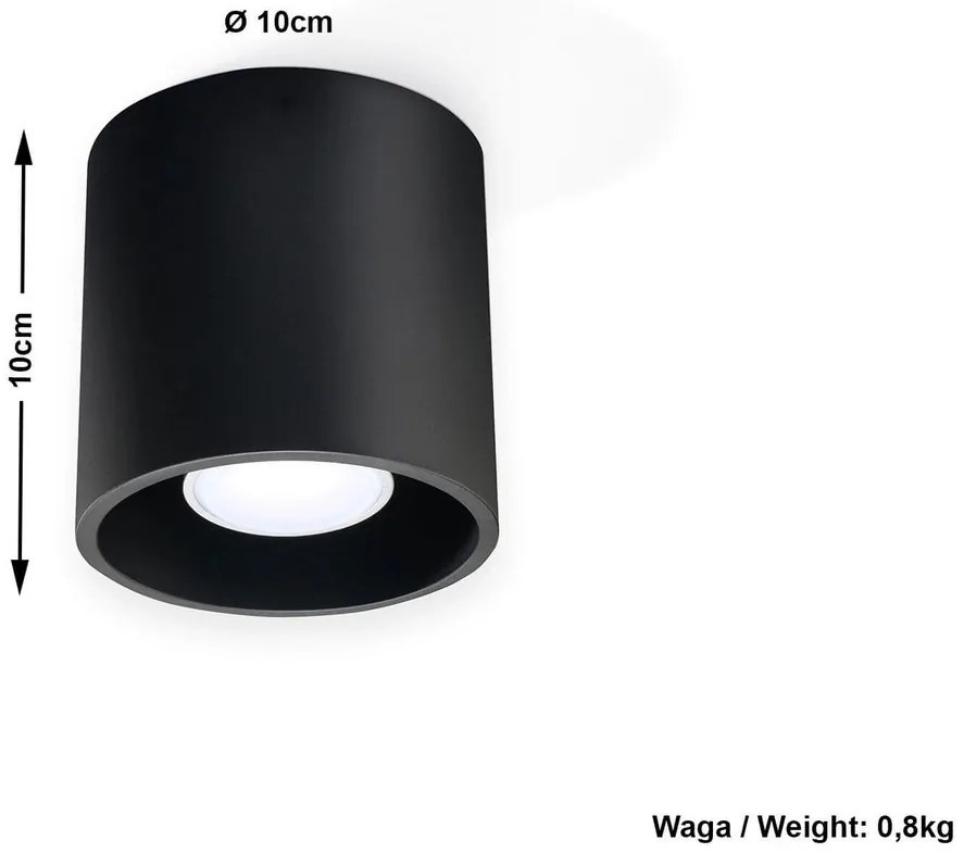 Plafoniera da Soffitto in Alluminio ORBIS 1 GU10 Nera da Interno