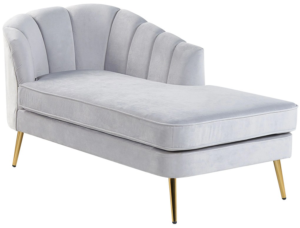 Chaise longue bouclé grigio chiaro sinistra ALLIER Beliani