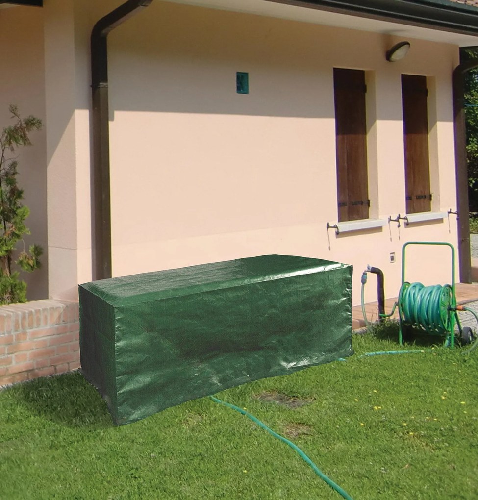 Telo Impermeabile 150x100x70cm in Poliestere per Tavoli Rettangolari da Giardino Bauer Verde...