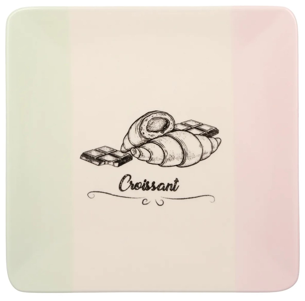 Piatto quadrato croissant 20x20 cm in terracotta Cake
