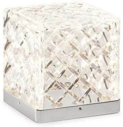 Lampada da tavolo magia, cromo, led 4,5w 383lm 3000k,  9x9x10cm