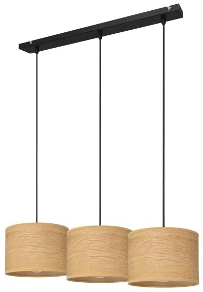 Lampadario a sospensione con filo ALBA 3xE27/15W/230V marrone/nero