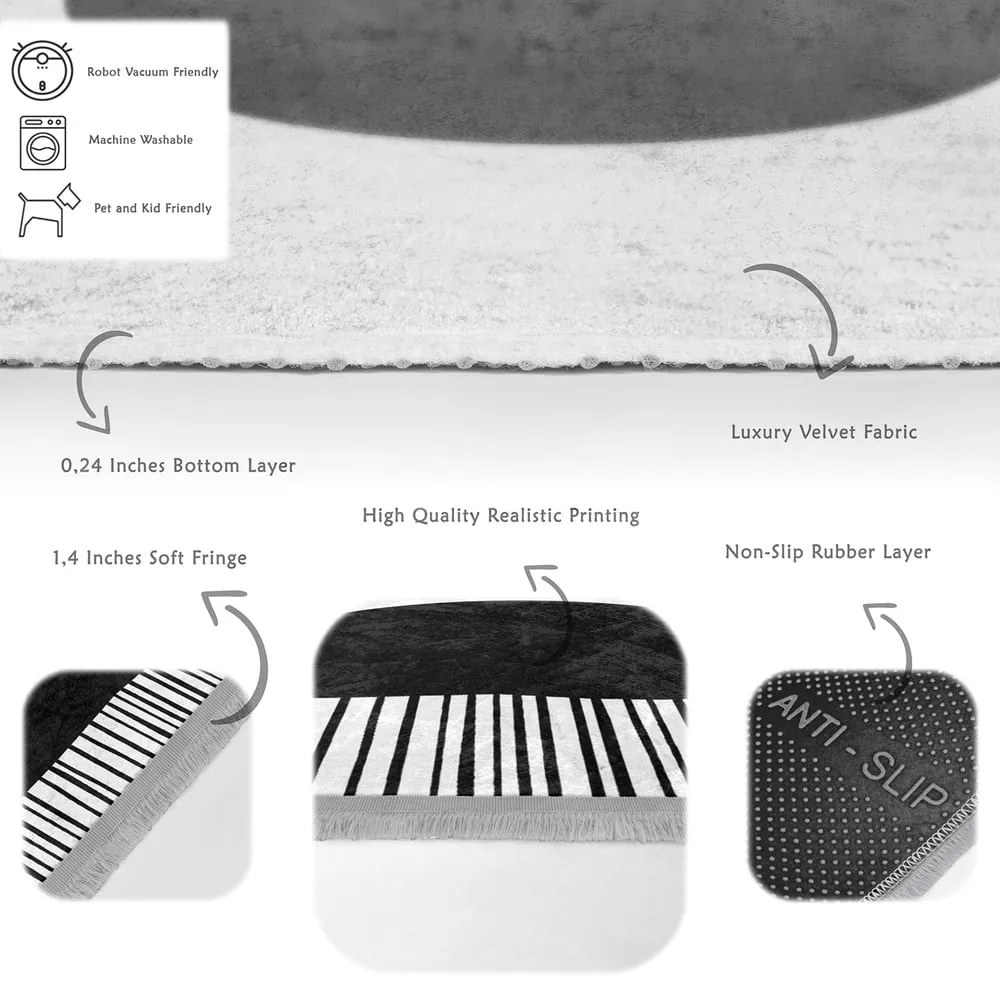 Tappeto bianco-nero 160x230 cm - Mila Home