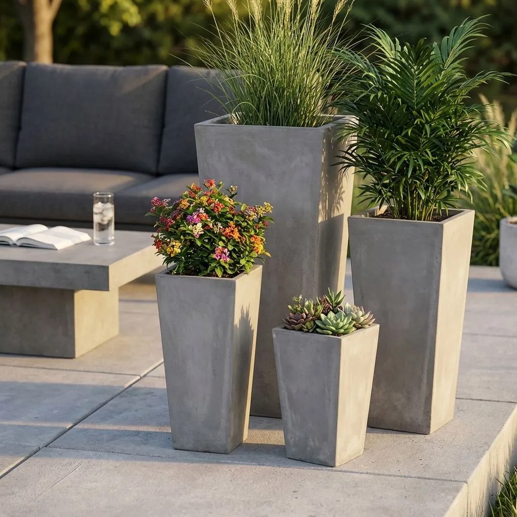 MARGHE - set di 4 vasi da giardino