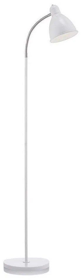 Lampada da terra bianca/argentata con paralume in metallo (altezza totale 145 cm) Nitta – Markslöjd