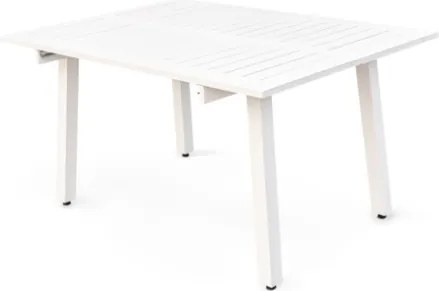 Tavolo In Alluminio Quadrato Da Esterno 145x100-145 Cm Bianco