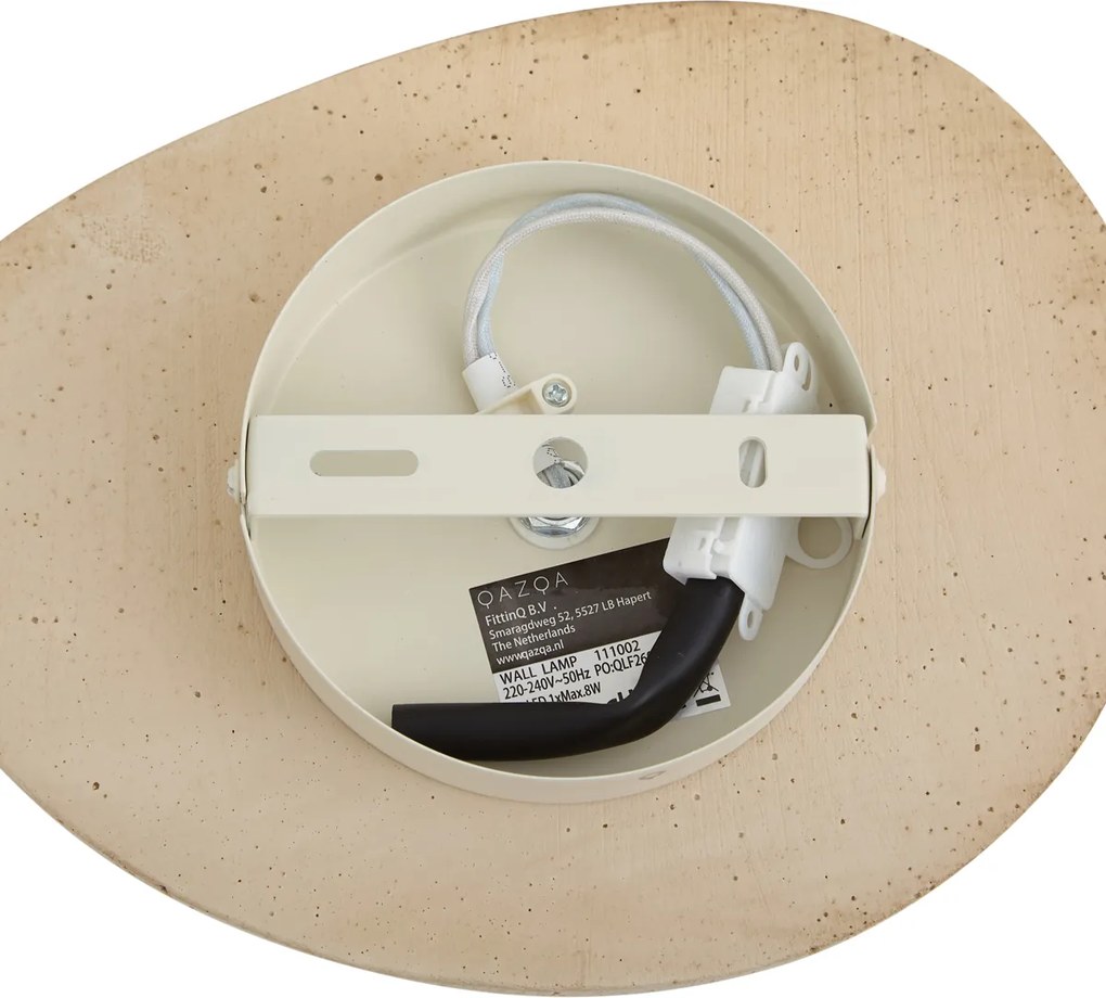 Lampada da parete Japandi in pietra naturale organica con vetro opalino - Josie