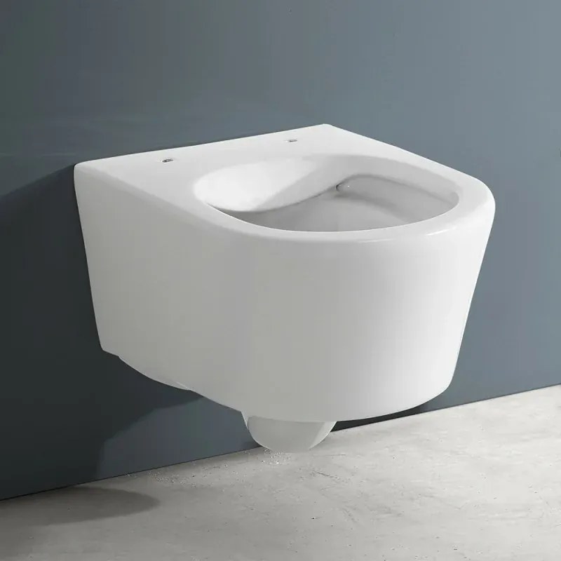 Wc sospeso bianco design tondo in ceramica con scarico Rimless Ukra
