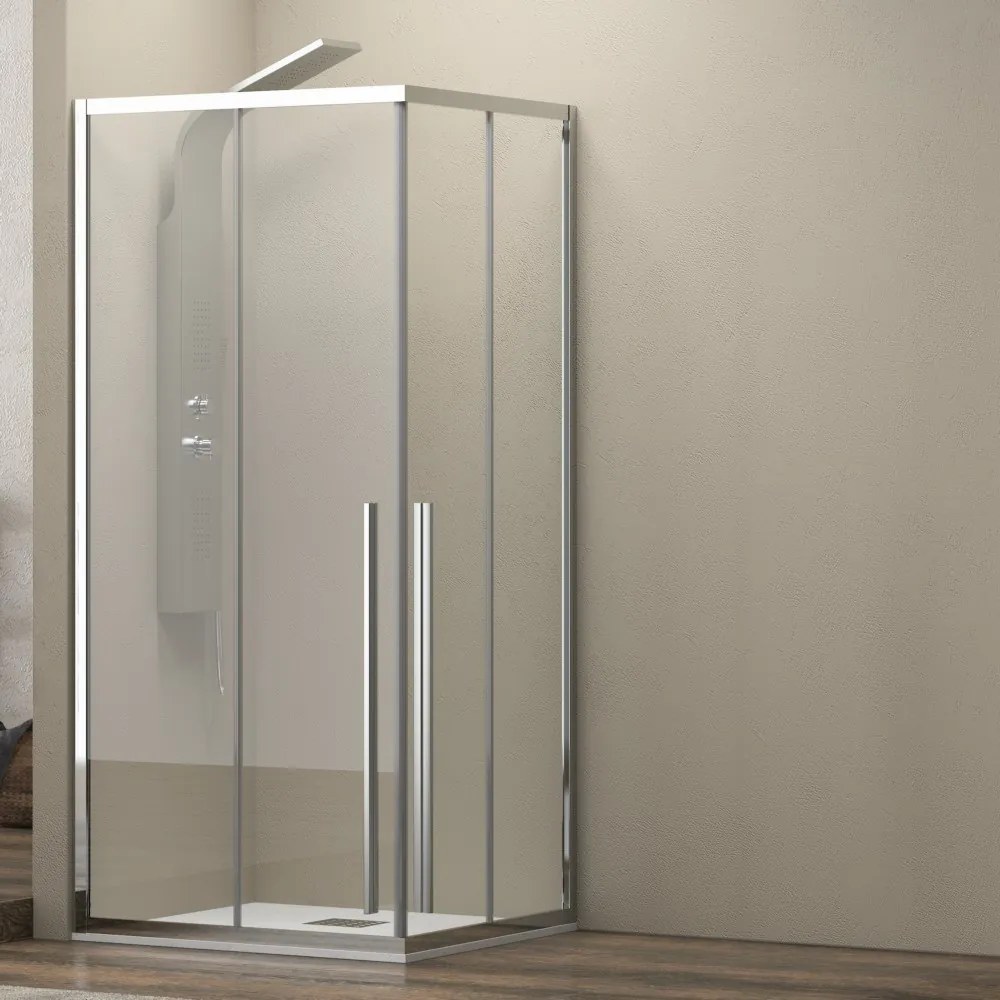 Box doccia 70x140 cm angolare doppio scorrevole vetro 8mm altezza 200h | KEL1000 - KAMALU