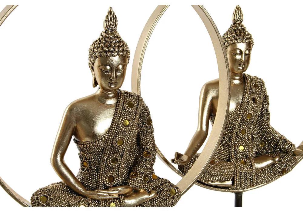 Statua Decorativa DKD Home Decor Metallo Buddha Resina (26 x 11 x 40 cm) (2 pcs)