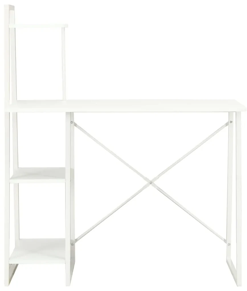 Scrivania con mensole bianca 102x50x117 cm