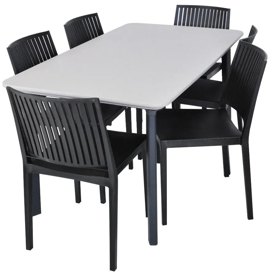 Sedia da giardino in plastica nera Bars - Rojaplast