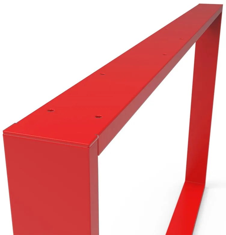Gamba per mobili rettangolare STEELMI Tube in acciaio rosso lucido L 118 x P 8 x H 71 cm