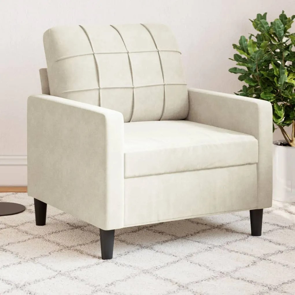 Poltrona Crema 60 Cm Velluto /