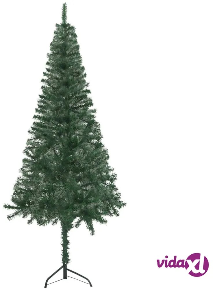 vidaXL Albero di Natale per Angolo Preiluminato 120 cm Verde PVC