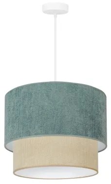 Duolla - Lampadario a sospensione con filo CORDUROY 1xE27/15W/230V diametro 40 cm blu/beige