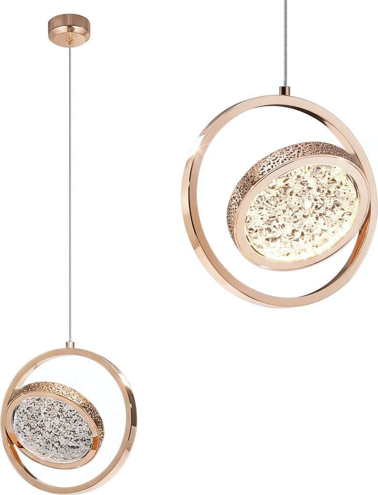 Lampadario a Sospensione in Cristallo LHJ106-1CP LIGHT ROSE GOLD