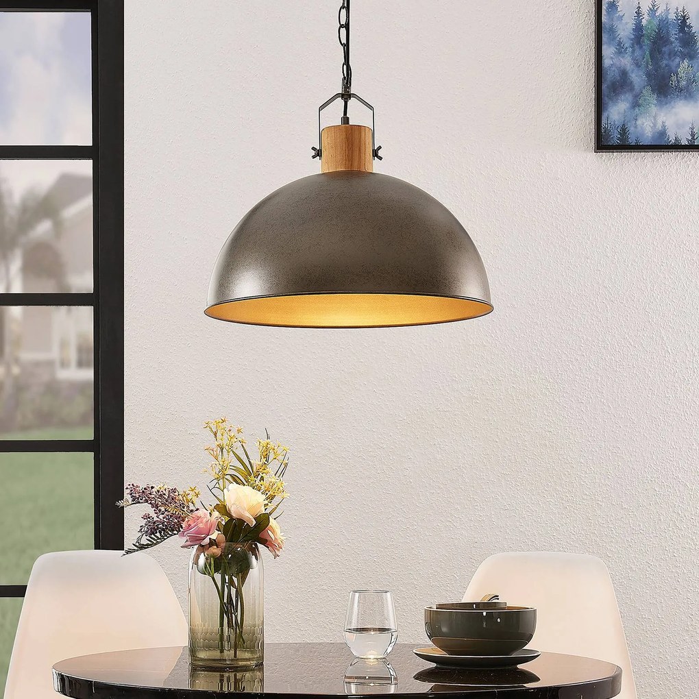 Lampada a sospensione Holgar Lindby, dimmerabile, Verde, Soggiorno / Sala da pranzo, Metallo, Industriale, Lampada a sospensione
