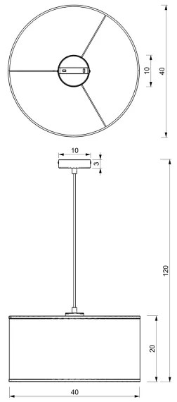 Lampadario a sospensione con filo LOFT SHADE 1xE27/60W/230V diametro 40 cm bianco/oro