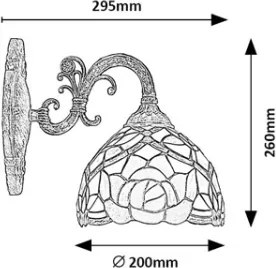 Brilagi - Lampada da parete in stile Tiffany con vetri colorati GARLAN 1xE27/40W/230V